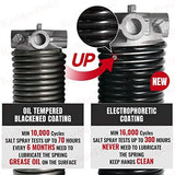 Pair of 2" Garage Door Torsion Springs Set with Non-Slip Winding Bar & Gloves,High Precision Electrophoresis Black Coated, for Replacement & Installation, MIN 16,000 Cycles (0.207x2''x22'')