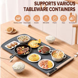 Warming Mat for Food Extra Large 36"x16", 500W Food Warming Mats for Countertop, Food Warmer Trays Chafing Dishes for Buffets Party, 9-Level Temp 12H Timer, Child Lock, Gatherings Portable