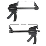 Amazon Basics 6-Piece Easy-to-Use One-Handed Trigger Clamp Set, 2 Pack of 4-inch, 4 Pack of 6-inch, Black/Grey