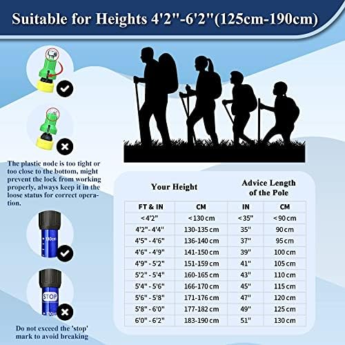 TheFitLife Nordic Walking Trekking Poles - 2 Sticks with Anti-Shock and Quick Lock System, Telescopic, Collapsible, Ultralight for Hiking, Camping, Mountaining, Backpacking, Walking, Trekking