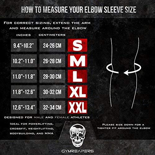 Gymreapers Elbow Sleeves (1 Pair) W/Wrist Wraps - Support & Compression for Powerlifting, Weightlifting, Bench & Tendonitis - 5mm Neoprene Sleeve - For Men & Women - 1 Year Warranty (X-Large)