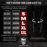 Gymreapers Elbow Sleeves (1 Pair) W/Wrist Wraps - Support & Compression for Powerlifting, Weightlifting, Bench & Tendonitis - 5mm Neoprene Sleeve - For Men & Women - 1 Year Warranty (X-Large)