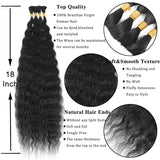 AIVICO Super Wave Bulk Human Hair 100% Unprocessed Brazilian Virgin Human Hair Extensions Bundles for Braiding Hair Wet and Wave Micro Human Hair(1Pack-4PCS, 18inch Natural Black)