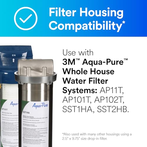 3M Aqua-Pure AP110 2-Pack Whole House Replacement Water Filter Cartridges, 5 Micron Sediment Reduction, for use with AP11T or AP101T Housing