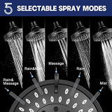 HOPOPRO 5-Mode High Pressure Shower Head - The Washington Post, NBC News, Today TV Show Recommended - High Flow Fixed Showerheads (4 Inch Matte Black)