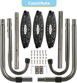 HBTower Trampoline Ladder, 3-Step Trampoline Steps with Horizontal Wide Steps, Skid-Proof Steps Universal Hook, UV Treated Steel, 220Lbs Capacity Trampoline Stairs Accessories for Kids/Children