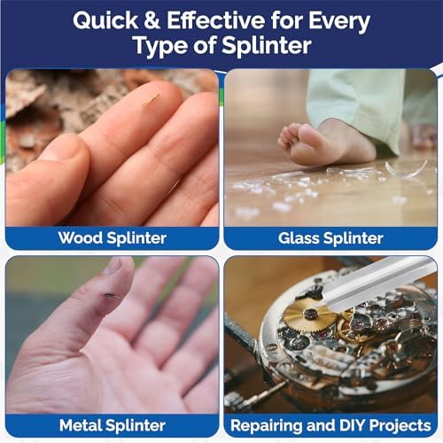 Painless Splinter Removal Kit - 3 Pack | Quick & Easy Splinter Out | Essential First Aid for Home, Travel, Camping, Hiking, Woodworking, DIY & Outdoor Adventures | No Tweezers Needed