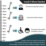 Shower Head Holder All Meta Handheld Shower Wand Bracket Adhesive Shower Wall Mount Holder Brass Shower Spray Holder Black, Drill Free Glue Installation