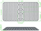 GUUKIN Sink Protectors for Kitchen Sink - 29"x 15.35" Silicone Kitchen Sink Mat Grid for Bottom of Farmhouse Stainless Steel Porcelain Sink with 3 Reserved Holes（Grey）