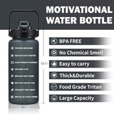 64oz,100oz,128oz Large Motivational Water Bottle with Time Marker, Leakproof & BPA Free Half Gallon Big Water Bottle with Straw Handle Tritan Frosted Water Jug for Gym,Fitness,Outdoor Sports