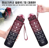 Enerbone 32 oz Drinking Water Bottle with Times to Drink and Straw, Motivational with Carrying Strap, Leakproof BPA & Toxic Free, Ensure You Drink Enough Water for Fitness Gym Outdoor