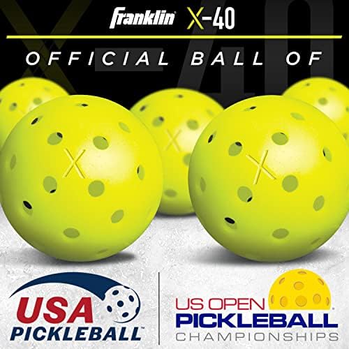 Franklin Sports X-40 Outdoor Pickleballs - Official Ball of USA Pickleball, APP Tour + Pickleball US Open - 3 Packs, 12 Packs, 36 Pickleball Buckets, 50, 100 + 400 Bulk Packs of Regulation Pickleballs