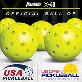 Franklin Sports X-40 Outdoor Pickleballs - Official Ball of USA Pickleball, APP Tour + Pickleball US Open - 3 Packs, 12 Packs, 36 Pickleball Buckets, 50, 100 + 400 Bulk Packs of Regulation Pickleballs