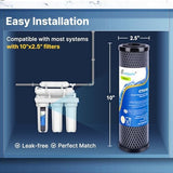 1 Micron 10" x 2.5" Whole House CTO Carbon Water Filter Cartridge Replacement for Home Countertop System, Dupont WFPFC8002, WFPFC9001, FXWTC, SCWH-5, WHEF-WHWC, WHCF-WHWC, CTO10, T01, 4PACK