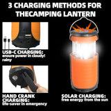 LED Camping Light 5000ma Solar Powered/ Hand Crank/ USB-C Rechargeable Camping Lights, Rechargeable Flashlight Portable Survival Light Waterproof for Emergency Home Power outages Failure