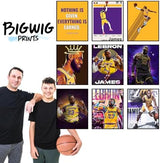 BigWig Prints LeBron James Poster Set - LeBron Posters for Walls, Lakers Bedroom Wall Decor, Basketball Room Decor for Boys, Gifts for Lakers Fan, Basketball Artwork - Unframed Set Of 9 (8x10”)