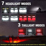 LED Headlamp, 1000lumens 230° Widebeam Headlight, USB Rechargeable HeadLamp with Red Taillight, Lightweight Waterproof Headband Light for Camping Running Hiking, Hard Hat Headlamp