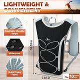 RAINSMORE Running Hydration Vest with 500ml Soft Flask, Waterproof Phone Pocket, Lightweight Hydration Pack, Adjustable No-Bounce Straps for Trail Running, Marathon, Cycling