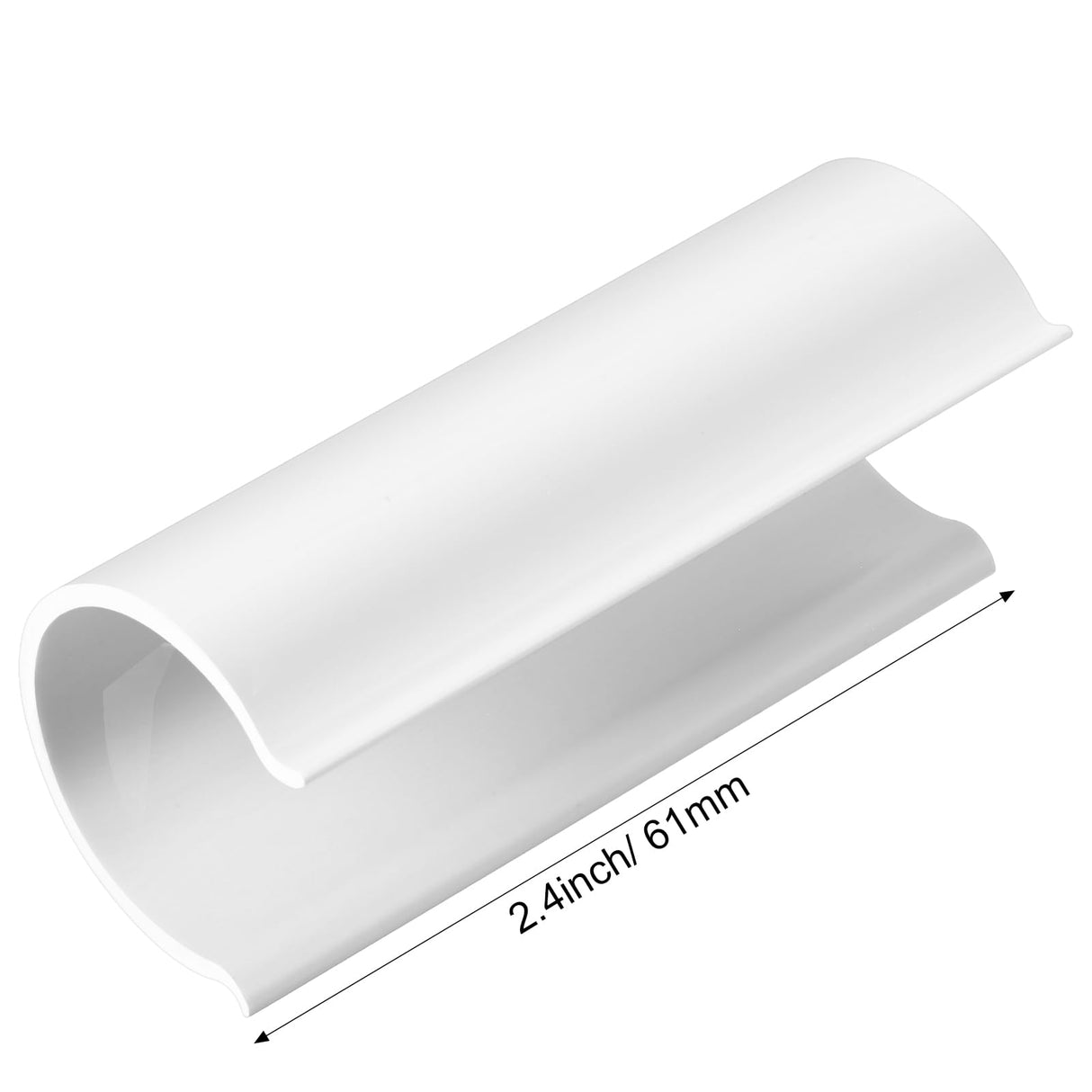 Jetec 64 Pieces PVC Pipe Clips Pool Cover Clamps for Above Ground Pools for Greenhouses, Row Covers, Shelters, Bird Protection, 2.4 Inches Long(3/4 Inch,White)