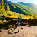 Travel Chair Slacker Tripod Chair for Camping, Lightweight Chair, Adjustable Carry Strap for Easy Transport | Oversized Duck Feet for Improved Stability | Perfect for Outdoor Adventures (Black)