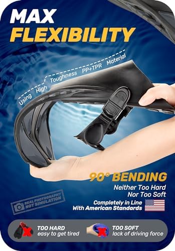 CAPAS Snorkel Fins, Swim Fins Travel Size Short Adjustable for Snorkeling Diving Adult Men Women Kids Open Heel Swimming Flippers