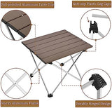 Grope Small Folding Camping Table with Aluminum Table Top, Beach Table for Sand with Carrying Bag,Prefect for Outdoor,Picnic,BBQ,Cooking,Festival