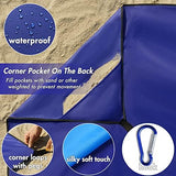 MIULEE Beach Blanket Waterproof Sandproof, Extra Large 110" x 114" Beach Mat Oversized for 5-8 Adults, Portable Lightweight Outdoor Blanket with 4 Corner Pockets for Hiking, Picnic, Travel, Camping