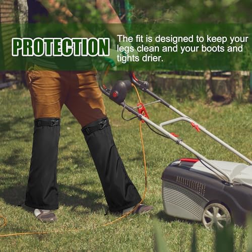 Adnee 2 PCS Lawn Care Leg Gaiters-Weed Eating Leg Protectors-Garden Trimming Leg Chaps-Adjustable Leg Guards for Garden and Farm Working, Black