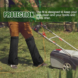 Adnee 2 PCS Lawn Care Leg Gaiters-Weed Eating Leg Protectors-Garden Trimming Leg Chaps-Adjustable Leg Guards for Garden and Farm Working, Black
