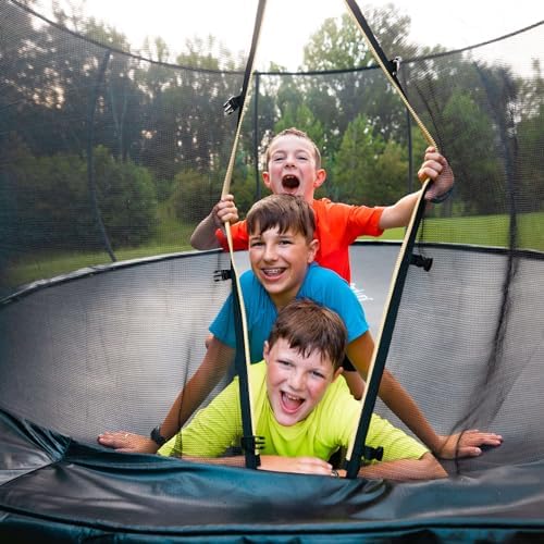 JUMPZYLLA Trampoline Outdoor 8FT 10FT 12FT 14FT 15FT 16FT with Enclosure and Ladder, ASTM Approved Recreational Trampoline for Kids and Adults, Anti-Rust Coated Frame