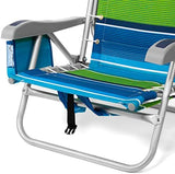 Homevative Cooler+ Folding Backpack Beach Chair with 5 Positions, Towel bar, XL Cooler Pouch, Storage Net, Cup and Phone Holder, Deep Sea, 2 Pack