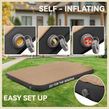 UPWELL Self Inflating Sleeping Pad 4.5" Thickness Camping Mattress with Solid Foam Portable Fast Inflation for Outdoor Double Sleeping Mat Portable Roll Up Bed Brown&Black