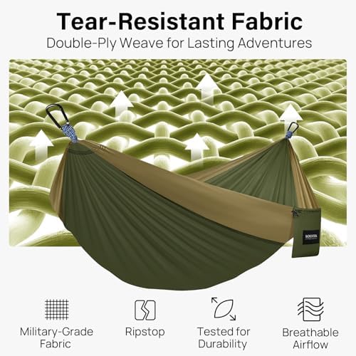 Kootek Camping Hammock 500 lbs Capacity, Portable Hammocks with Tree Straps & Attached Carry Bag, Camping Essentials Gear, Perfect for Outside Indoor Hiking Beach Backpack Travel