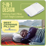 Camping Pillow: Dual Cover, Memory Foam Travel Pillow, Medium Firm Camp Pillow, Camping Pillows for Sleeping, 5 Layers for Support, Small Travel Pillow,Small Portable Pillow 10x16 Inches (White)