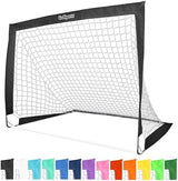 GoSports Portable Soccer Goals for Kids - 13 Color Options - Choose 4 x 3 ft or 6 x 4 ft - Team Tone Pop Up Nets for Backyard