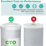 SimPure 20 x 4.5 inch 5 Micron Big Whole House Water Filter | CTO Activated Carbon Filter Replacement Cartridge Coconut shell Charcoal Filter | Matches DB20P, FC25B, CTO20BB (2 Pack)