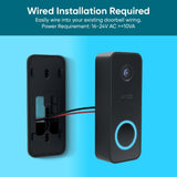 Wyze Video Doorbell v2, Wired, 2K Video, Two-Way Audio, Color Night Vision, Compatible with Alexa & Google Assistant, Black (Renewed)