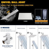 NearMoon Shower Head with Hose, High Pressure Stainless Steel Rain Shower and 3 Settings Handheld Spray Combo with Push Button Flow Control (12 Inch Showerhead Set, Chrome Finish)