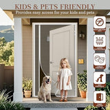 Yotache White Reversible Left Right Side Opening Magnetic Screen Door Fits Door Size 72 x 82, Unobstructed View Screen Mesh Net for Balcony, French, Sliding Glass Door, Actual Screen Size 74" x 83"