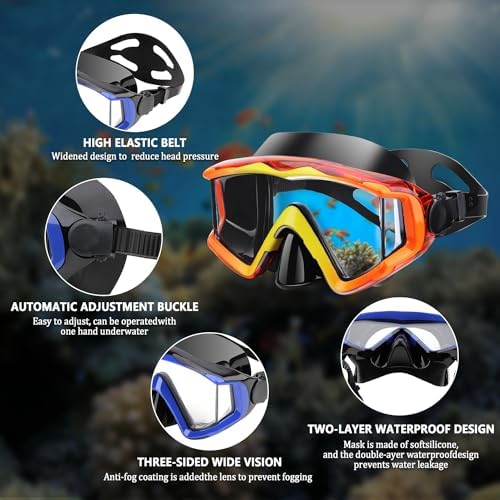 Diving mask Anti-Fog Swimming Snorkel mask Suitable for Adults Scuba Dive Swim Snorkeling Goggles Masks