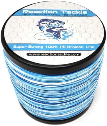 Reaction Tackle Braided Fishing Line - Pro Grade Power Performance for Saltwater or Freshwater Fish - Colored Fishing Line Braid for Extra Visibility