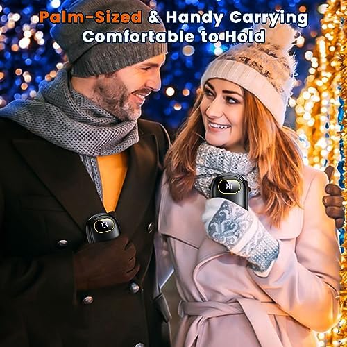 Hand Warmers Rechargeable, 14000mAh Electric Hand Warmer 2 Pack Dual-Sided Heating 17Hrs Warmth Max 131℉ USB-C Portable Pocket Heater for Raynauds, Hunting, Golf, Camping