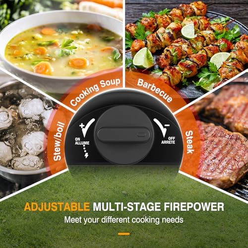 2-Burner Camping Stove Foldable, Portable Propane Camp Stove with 16000 BTU Adjustable Burners and Piezo Ignition, Folding Stove with Carry Bag & Handle for Camping, Tailgating, Backyard BBQ - Red