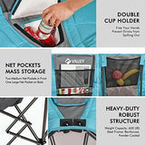 VILLEY Double Camping Chair w/Cooler Bag, Extra Wide Loveseat, Heavy Duty Padded Camping Couch, Portable Folding Chair w/Carry Bag Steel Frame Cup Holders for Camp Lawn Picnic Sports, Support 600LBS
