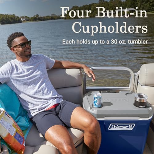 Coleman Classic Series Insulated Portable Wheeled Cooler, Leak-Resistant Outdoor Hard Cooler Keeps Ice up to 5 Days, 65-Quart