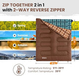 KingCamp Sleeping Bag for Adults, Cold Weather & Warm XL Big and Tall Flannel Sleeping Bags with Compression Sack Portable Waterproof Essentials Gear Accessories for Outdoor Camping