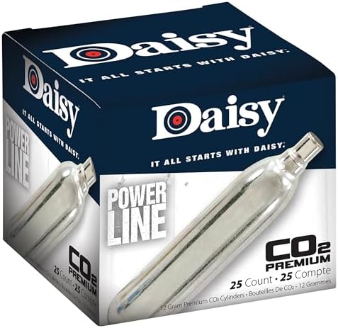 Daisy Outdoor Products 25 Count CO2 Cylinder, Silver, 12gm