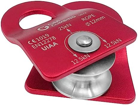 GM CLIMBING Micro Prusik Minding Pulley 25kN CE UIAA Certified 12mm Single Pulley Mobile Side Plates for Arborist Rigging Climbing Rescue