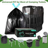 OUMEE Camping Toilet Bags, 8 Gallon Portable Toilet Bags, Toilet Waste Bags, Leak-Proof Potty Liners Trash Bags for Outdoor Camping Toilet Bucket,Traveling, RV Trip
