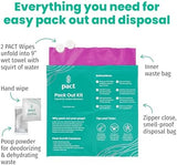 PACT Pack Out Kit - Camping Poop Kit Includes Wet Wipes, Smell Proof Disposal Bags, Hand Wipes, Poop Powder for Odor and Human Waste Bags for Camping and Backpacking